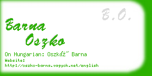 barna oszko business card